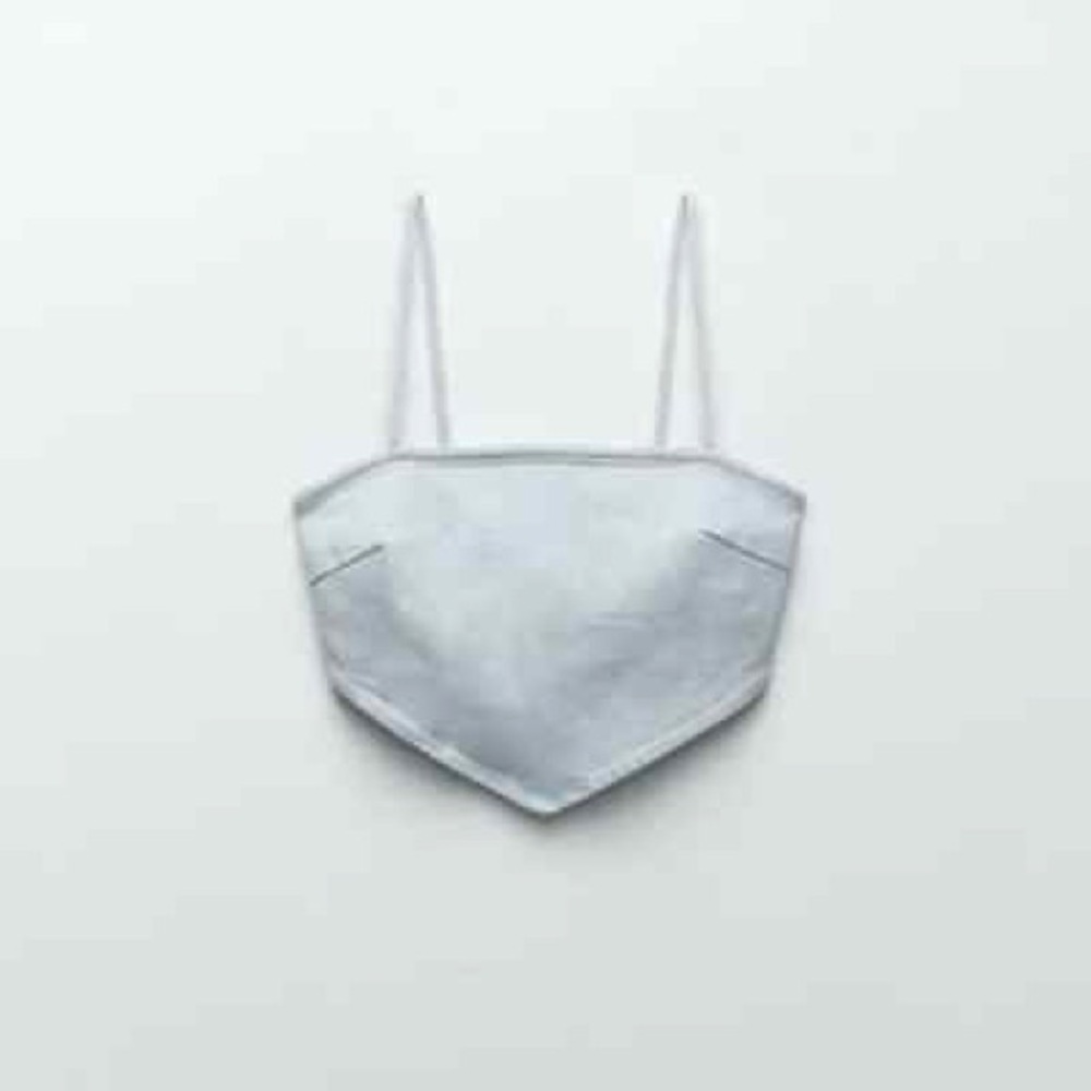 ⚠️steal! Zara light denim top crop top XS